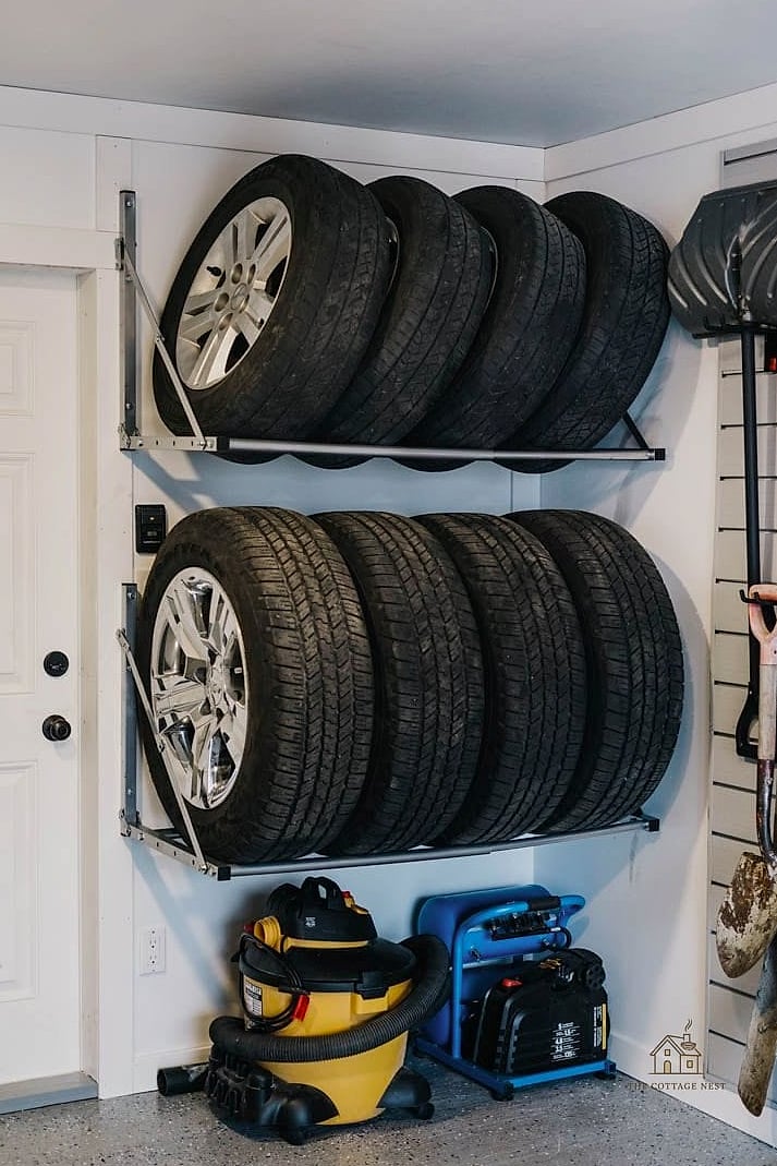 45 Stunning Garage Organization Ideas You'll Absolutely Love 22 Tire and Wheel Storage Rack