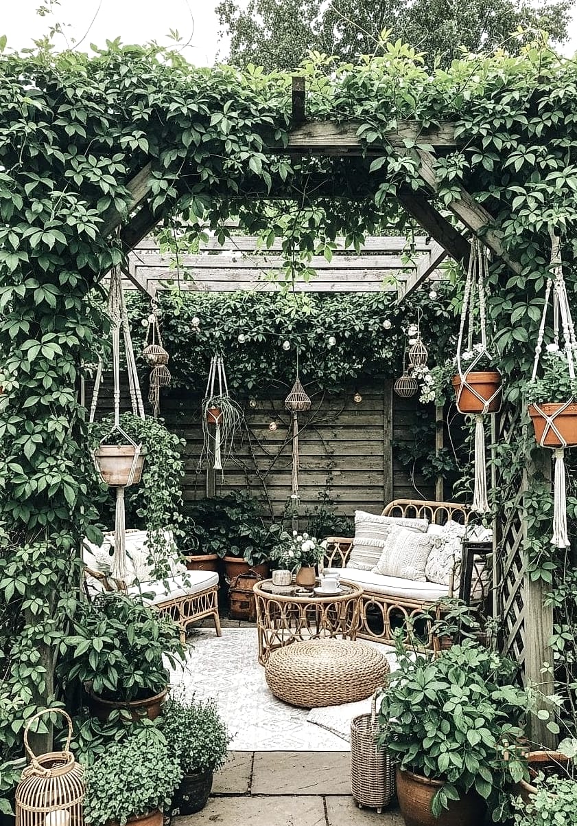 45 Brilliant Boho Garden Ideas to Copy Right Now 20 Trailing Vines Along a Fence