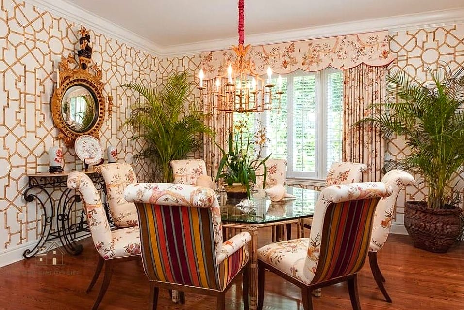 50 Beautiful Dining Room Wallpaper Ideas to Transform Your Space 31 Trellis or Lattice Wallpaper