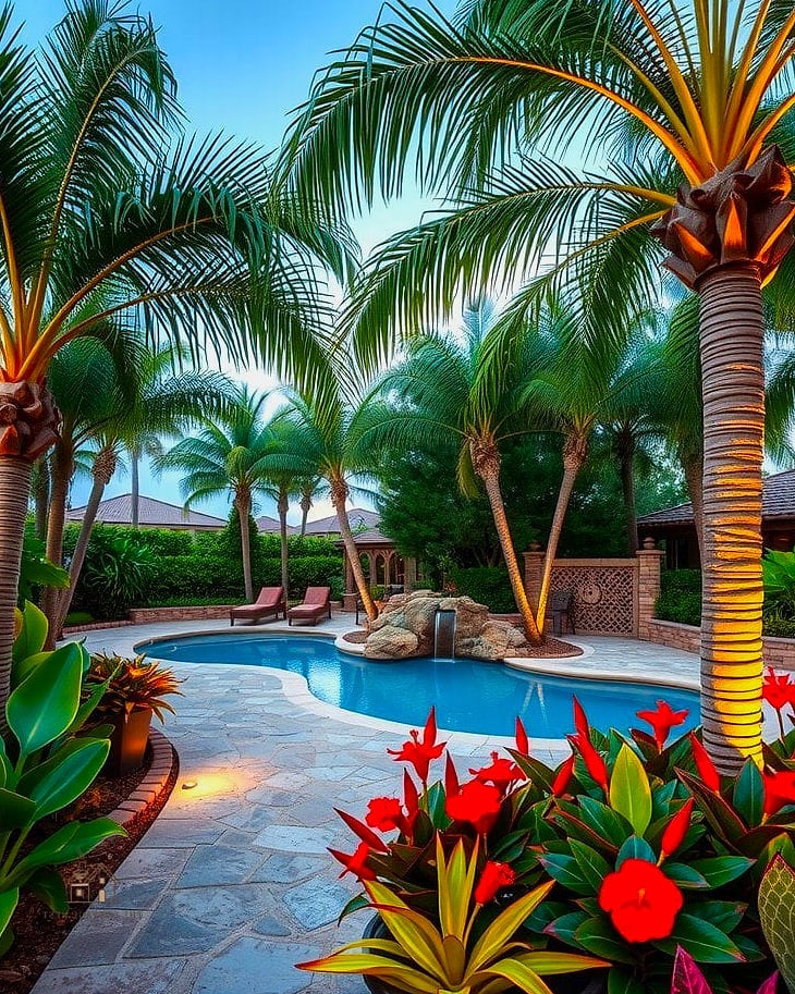 30 Dreamy Florida Landscaping Ideas to Try This Season 4 Tropical Poolside Oasis