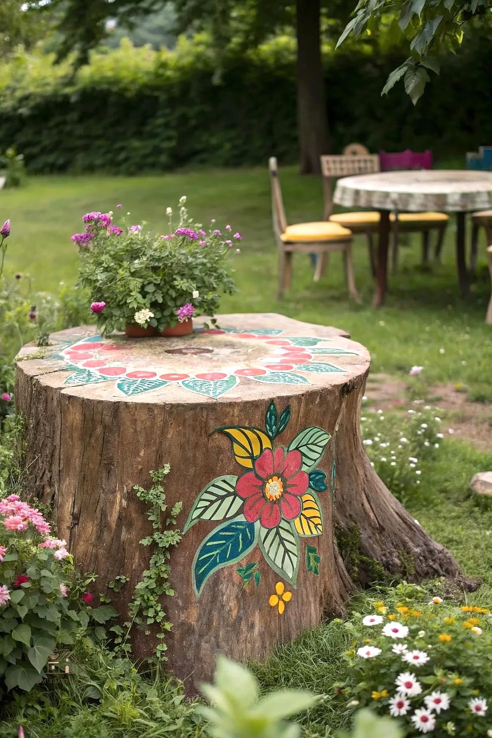 45 Creative Tree Stump Ideas Outdoor That Will Inspire You 17 Turn It Into a Wine or Drink Station