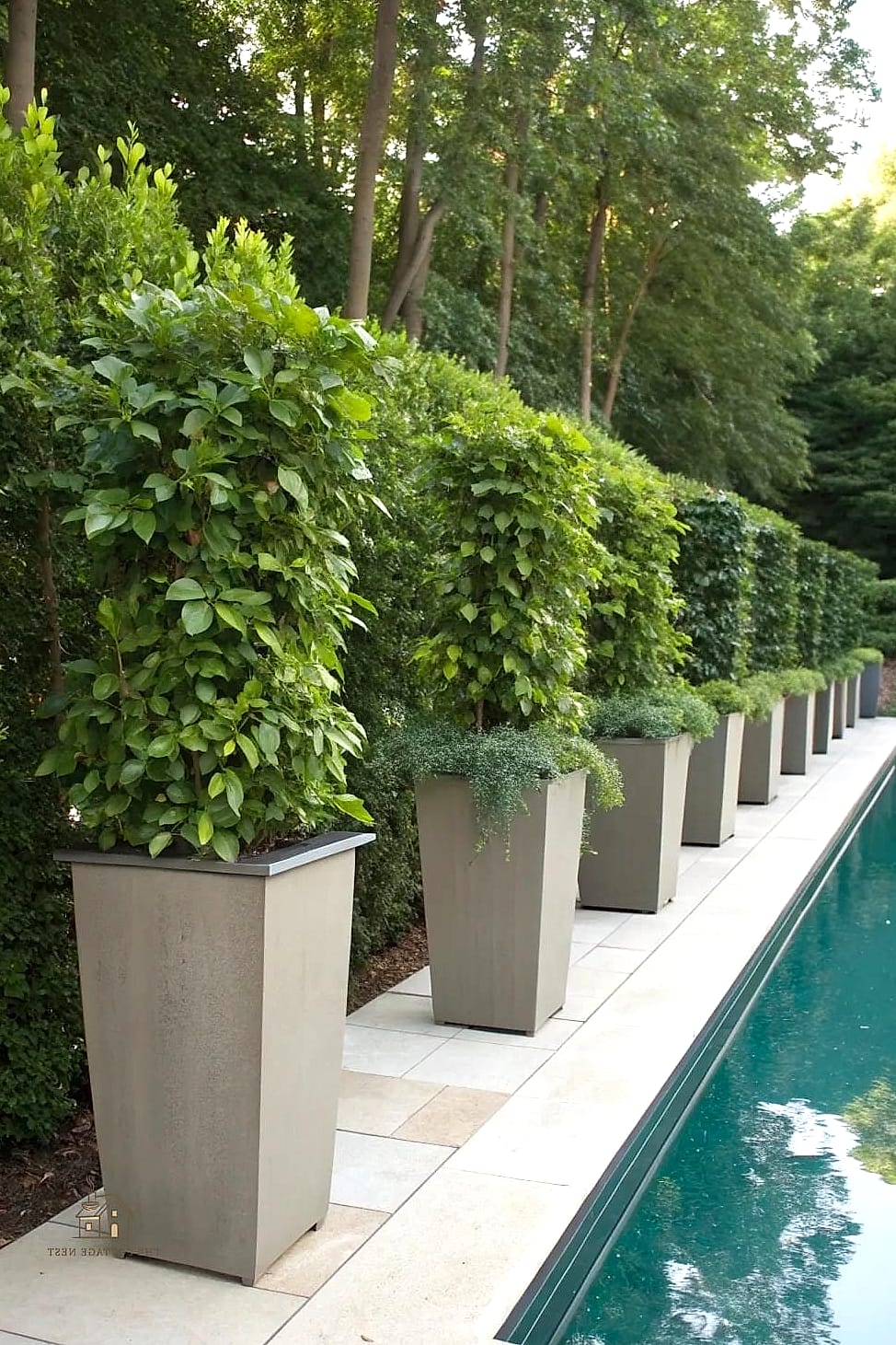 Twin Olive Trees in Simple Planters