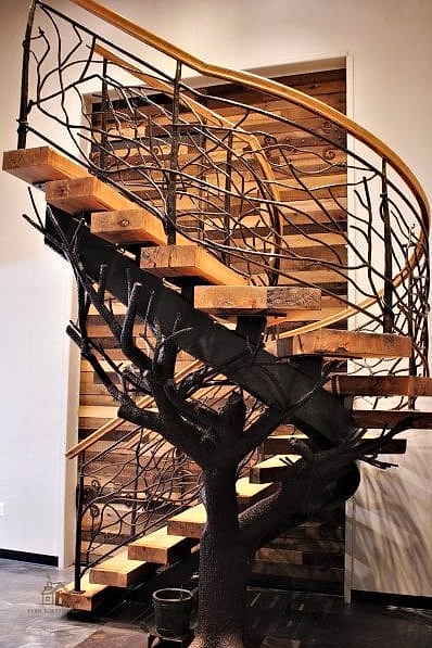 45 Stunning Stair Railing Ideas You'll Absolutely Love 24 Twisted Iron Baluster Pattern