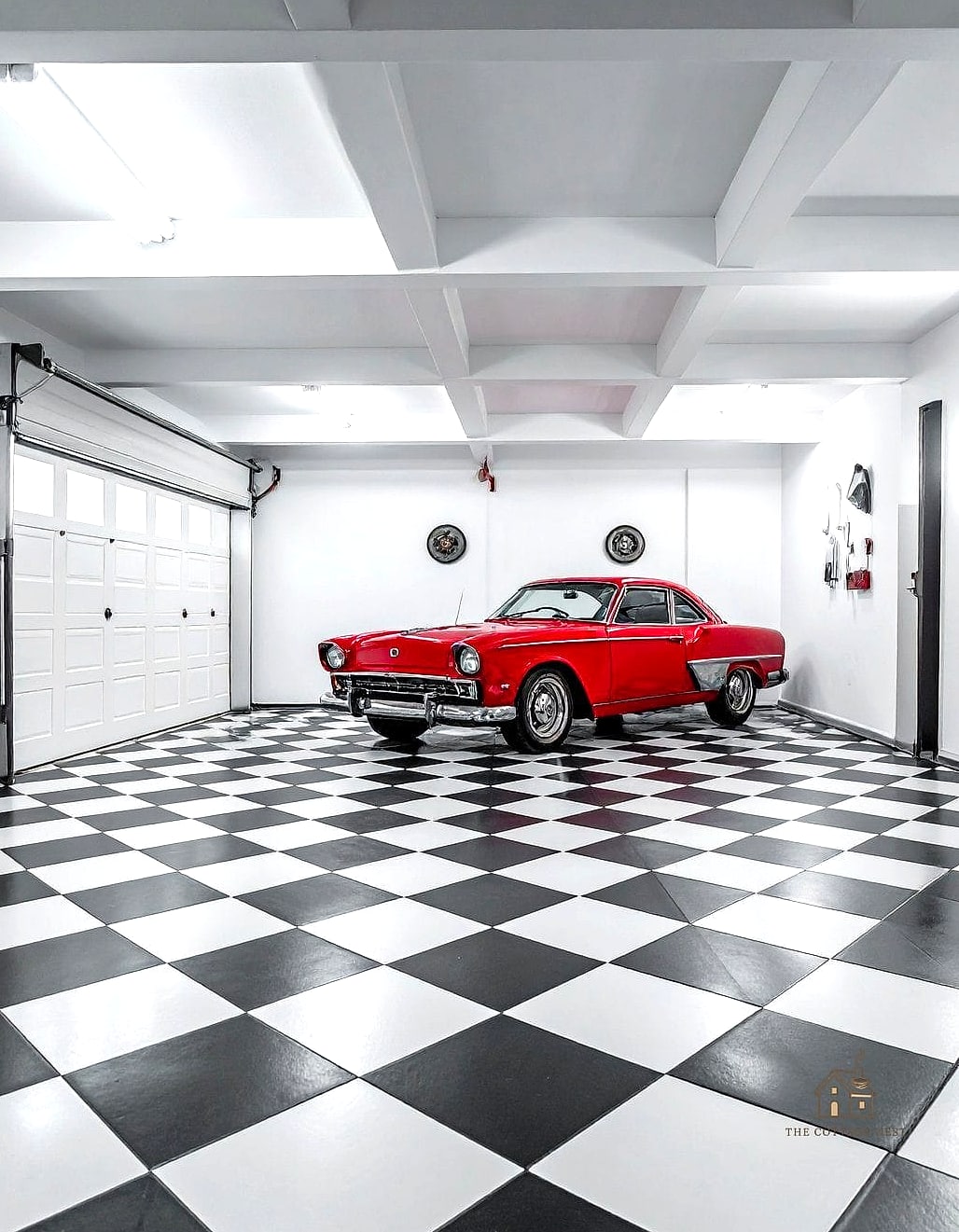 35 Chic Garage Floor Ideas for a Beautiful Home 32 Two-Car Garage with Painted Parking Guides