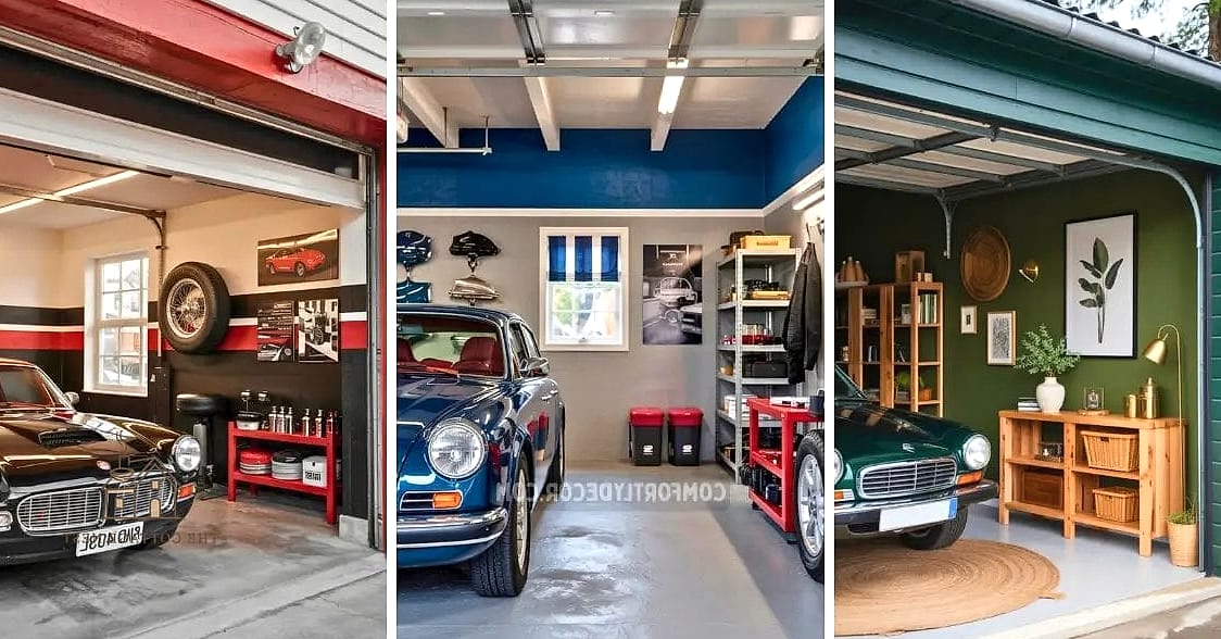 45 Chic Garage Painting Ideas for a Beautiful Home 22 Two-Car Garage Color Blocking