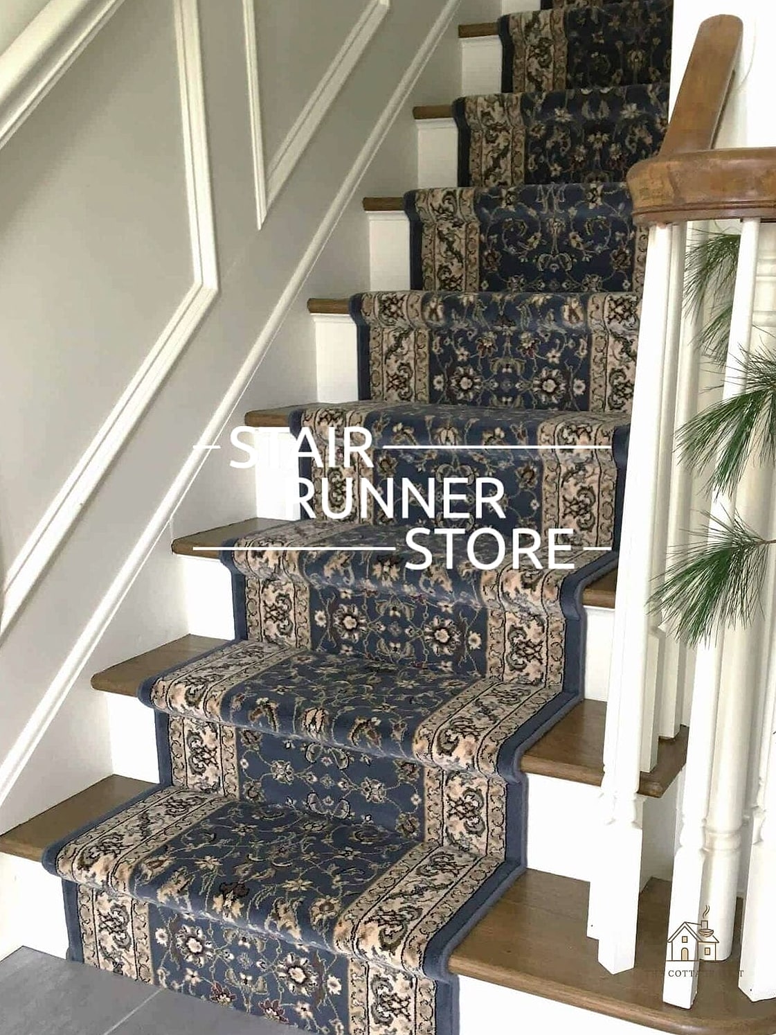 25 Brilliant Stair Runners Ideas to Copy Right Now 18 Two-Tone Runner for Subtle Contrast