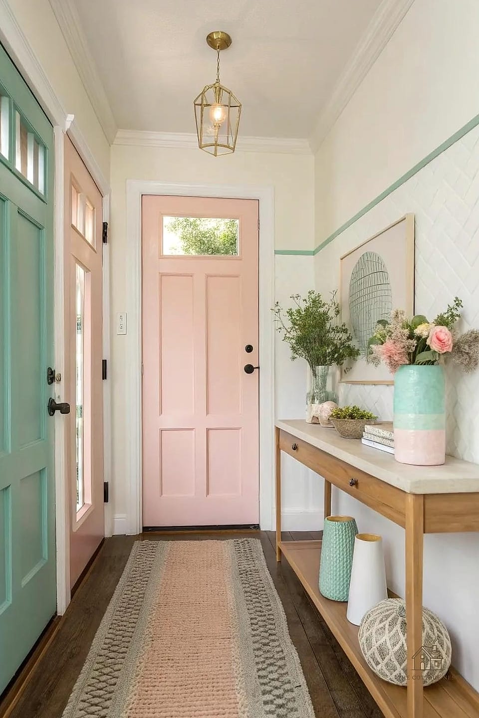 45 Stunning Small Entryway Ideas You'll Absolutely Love 37 Two-Tone Painted Walls