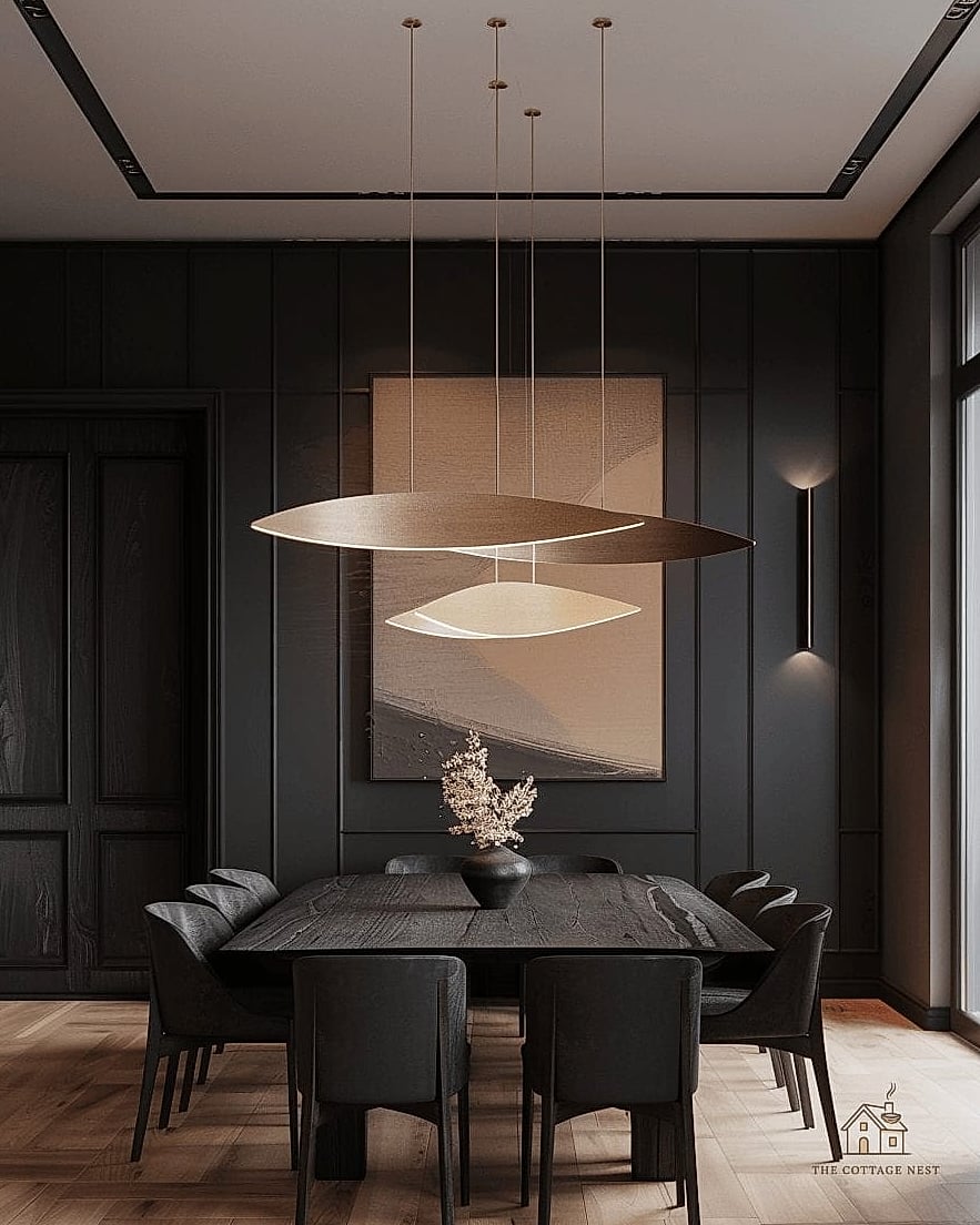 50 Cozy Dining Room Lighting Over Table Worth Pinning 47 Two-Tone Metal Pendant