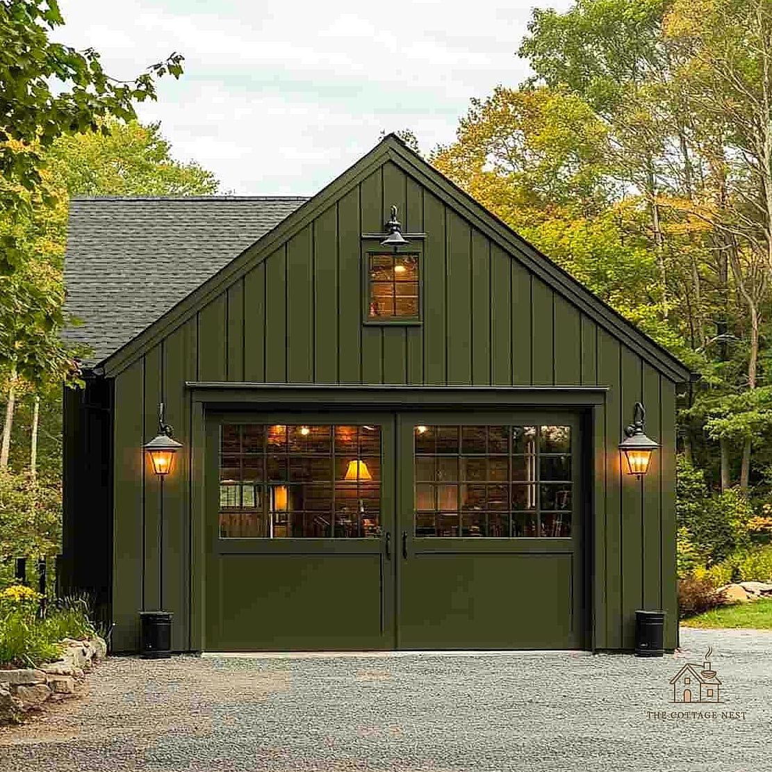 50 Amazing Garage Paint Colors Walls Ideas on a Budget 31 Two-Tone Green and White