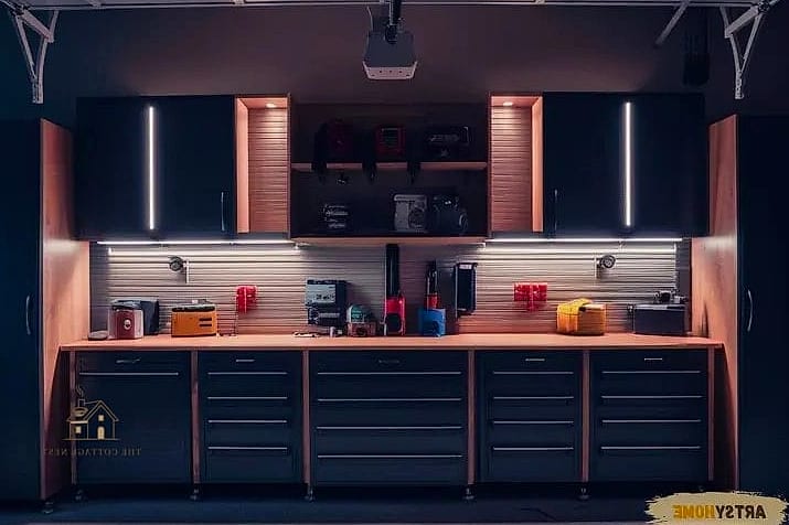 45 Stunning Garage Lighting Ideas You'll Absolutely Love 7 Under-Cabinet LED Strips