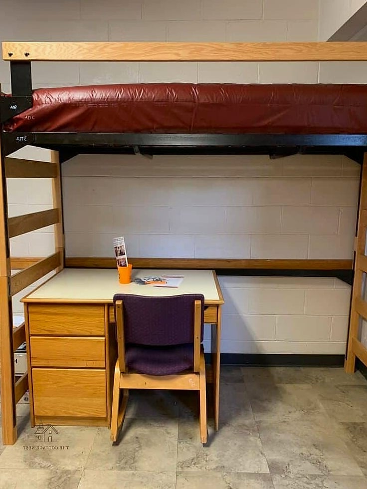 50 Beautiful College Dorm Desk Ideas to Transform Your Space 39 Under-Desk Shoe or Storage Bin