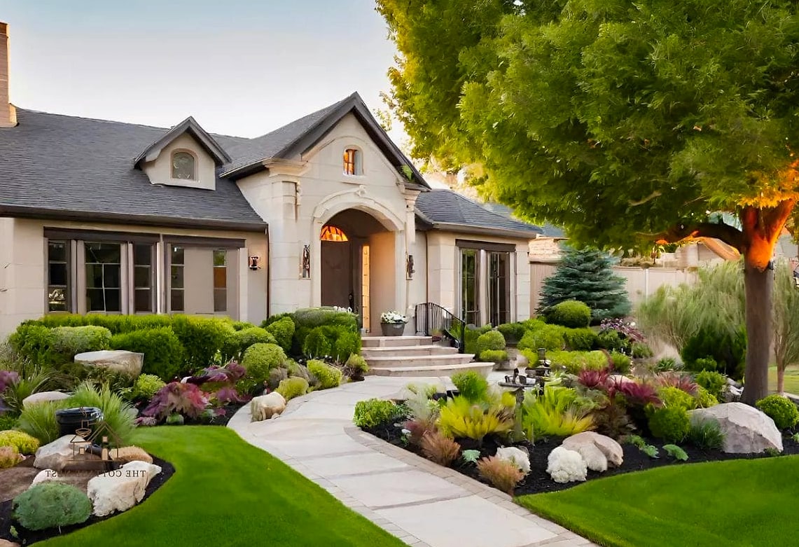 30 Amazing Front Yard Landscaping Ideas on a Budget 22 Updated House Trim in a Contrasting Color