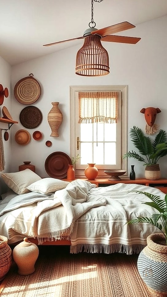 45 Dreamy Boho Bedroom Ideas That Feel Like a Retreat 23 Use Ceramic and Handmade Pottery Accents