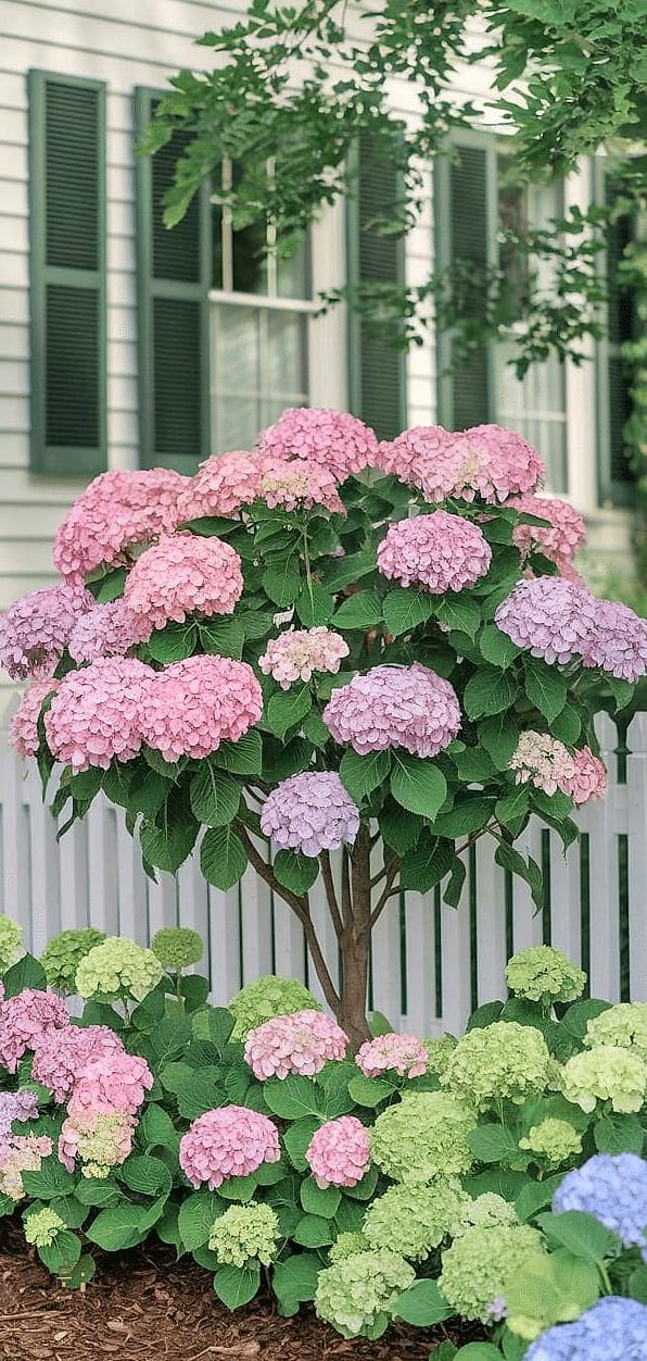 Use Hydrangeas to Frame a Mailbox or Lamppost