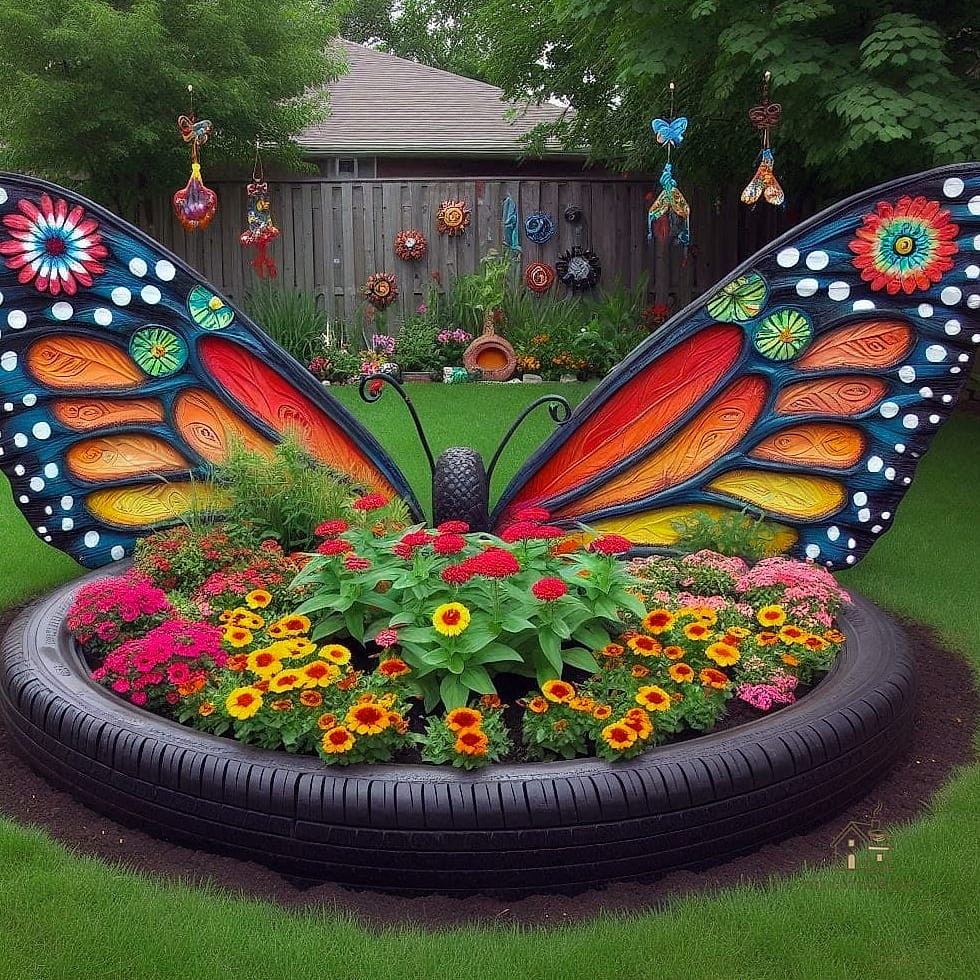 40 Amazing Zinnias Garden Ideas on a Budget 12 Use Old Tires as Raised Planters