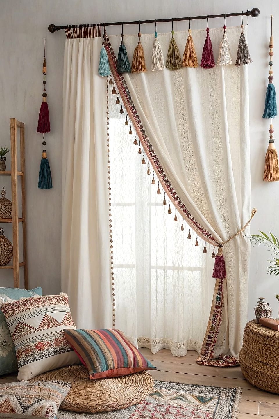 45 Dreamy Boho Bedroom Ideas That Feel Like a Retreat 18 Use Patterned Curtains Instead of Plain Ones
