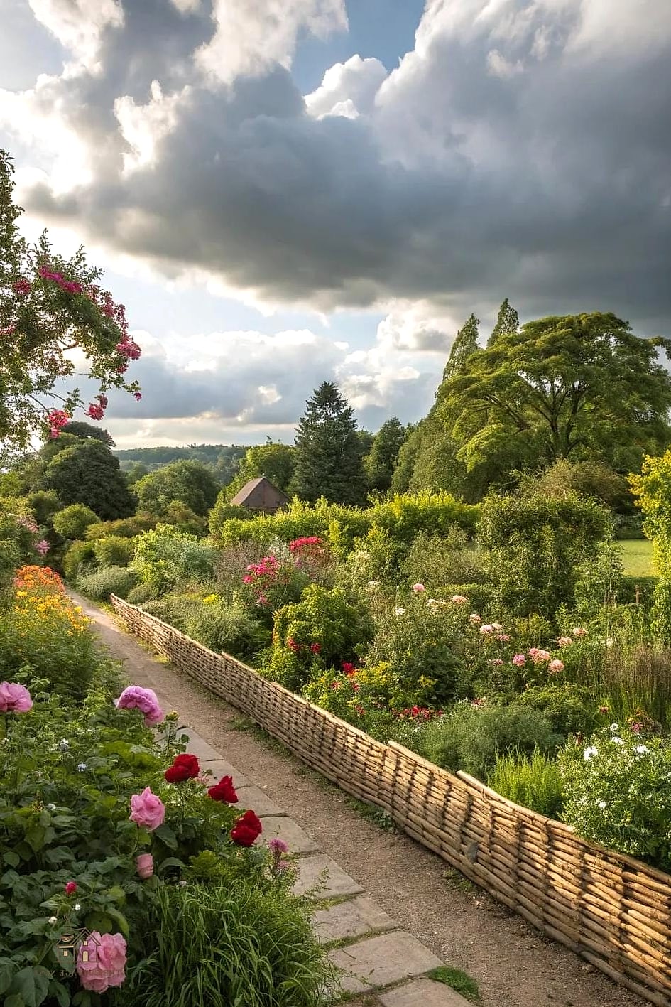 35 Brilliant Cottage Garden Ideas to Copy Right Now 25 Use a Rustic Wattle Fence