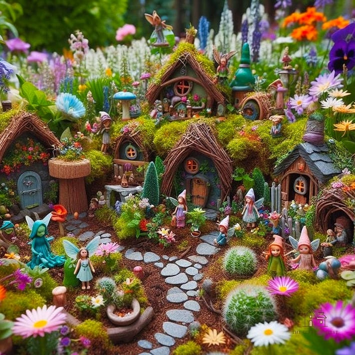 40 Cozy Large Fairy Garden Ideas Worth Pinning 6 A Vertical Fairy Garden on a Ladder Shelf