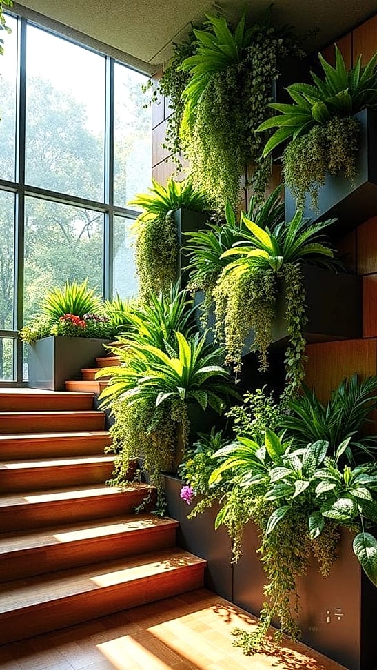 35 Creative Stair Landing Decor Ideas That Will Inspire You 32 A Vertical Garden Wall