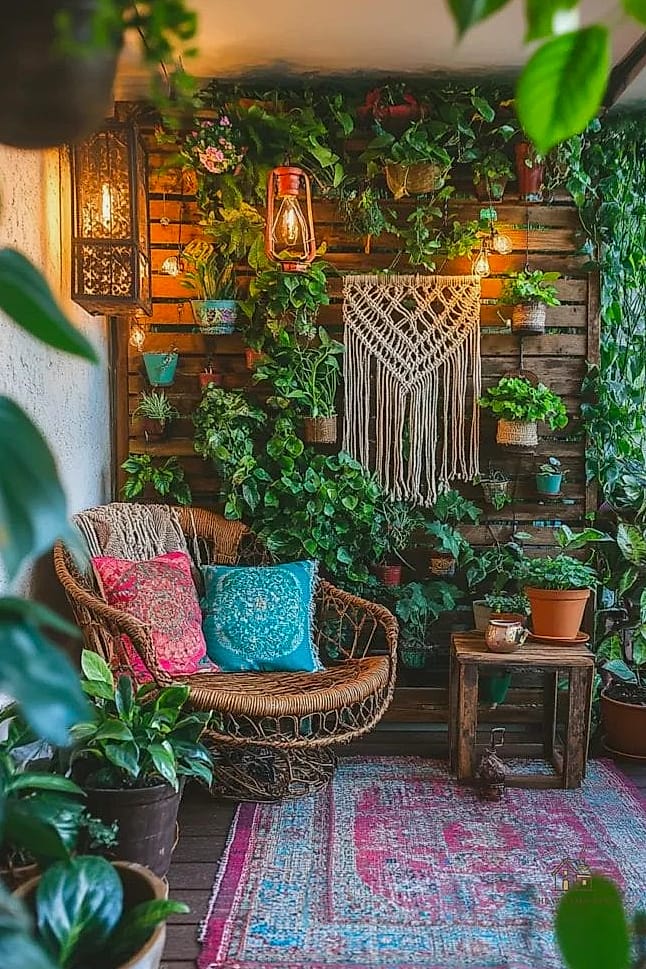 45 Brilliant Boho Garden Ideas to Copy Right Now 29 A Vertical Garden Wall with Mixed Planters