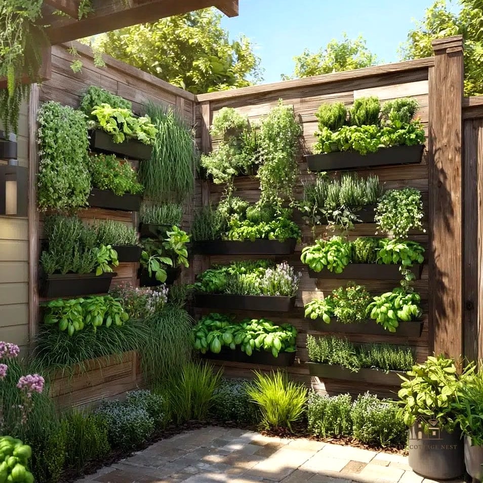 40 Cozy Modern Garden Ideas Worth Pinning 5 Vertical Herb Gardens on a Fence