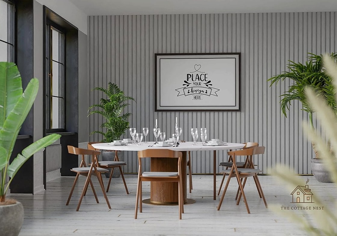 15 Stunning Dining Room Wall Decor Ideas You'll Absolutely Love 10 Vertical Line Art or Botanical Prints