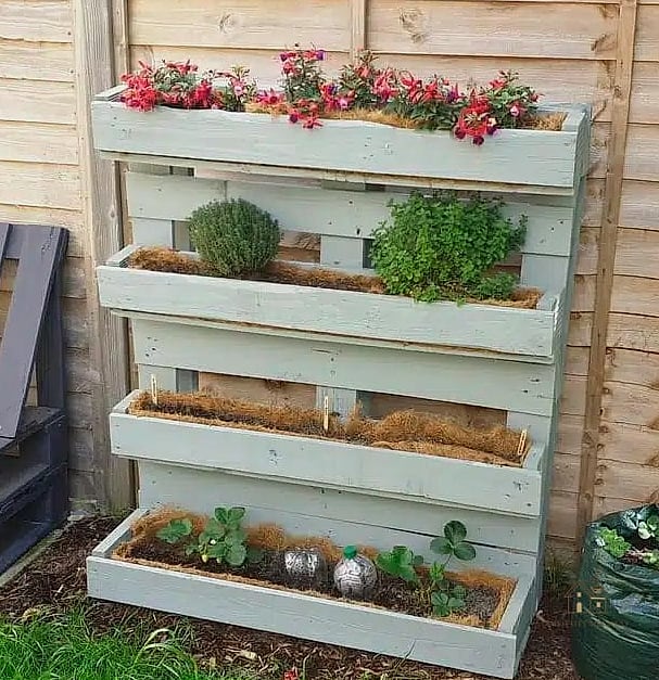 Vertical Pallet Herb Wall