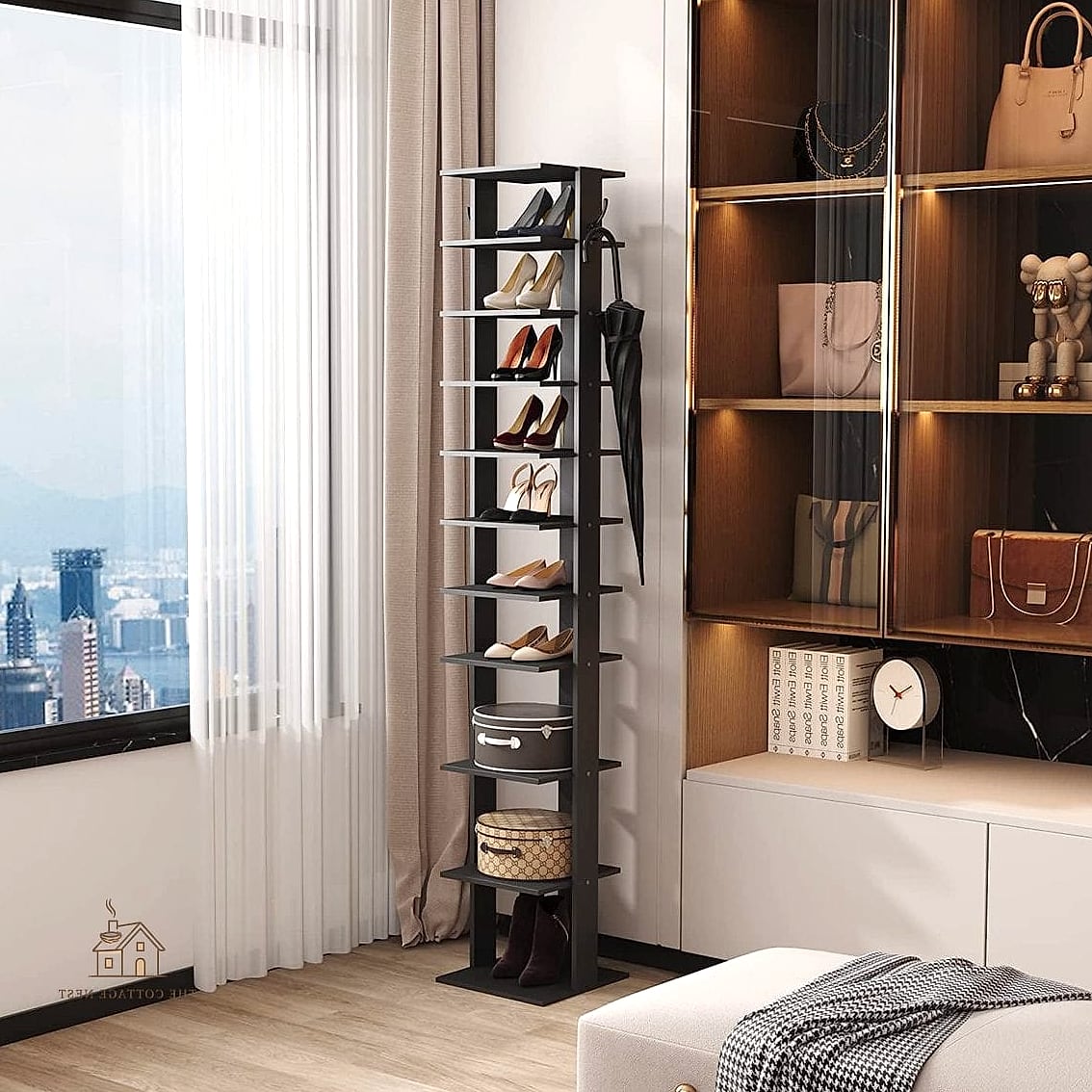 35 Chic Shoe Storage Ideas For Small Garages for a Beautiful Home 11 Vertical Shoe Tower