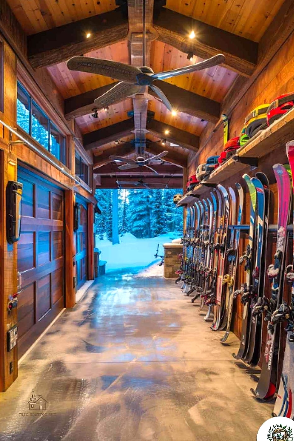 45 Stunning Garage Entryway Ideas You'll Absolutely Love 39 Vertical Ski and Sports Equipment Rack