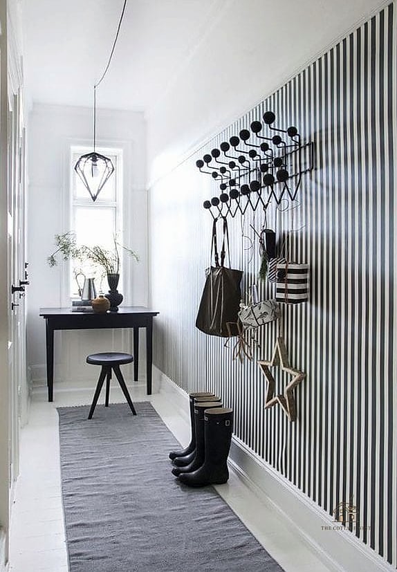 35 Stunning Entryway Accent Wall Ideas You'll Absolutely Love 21 Vertical Stripe Paint