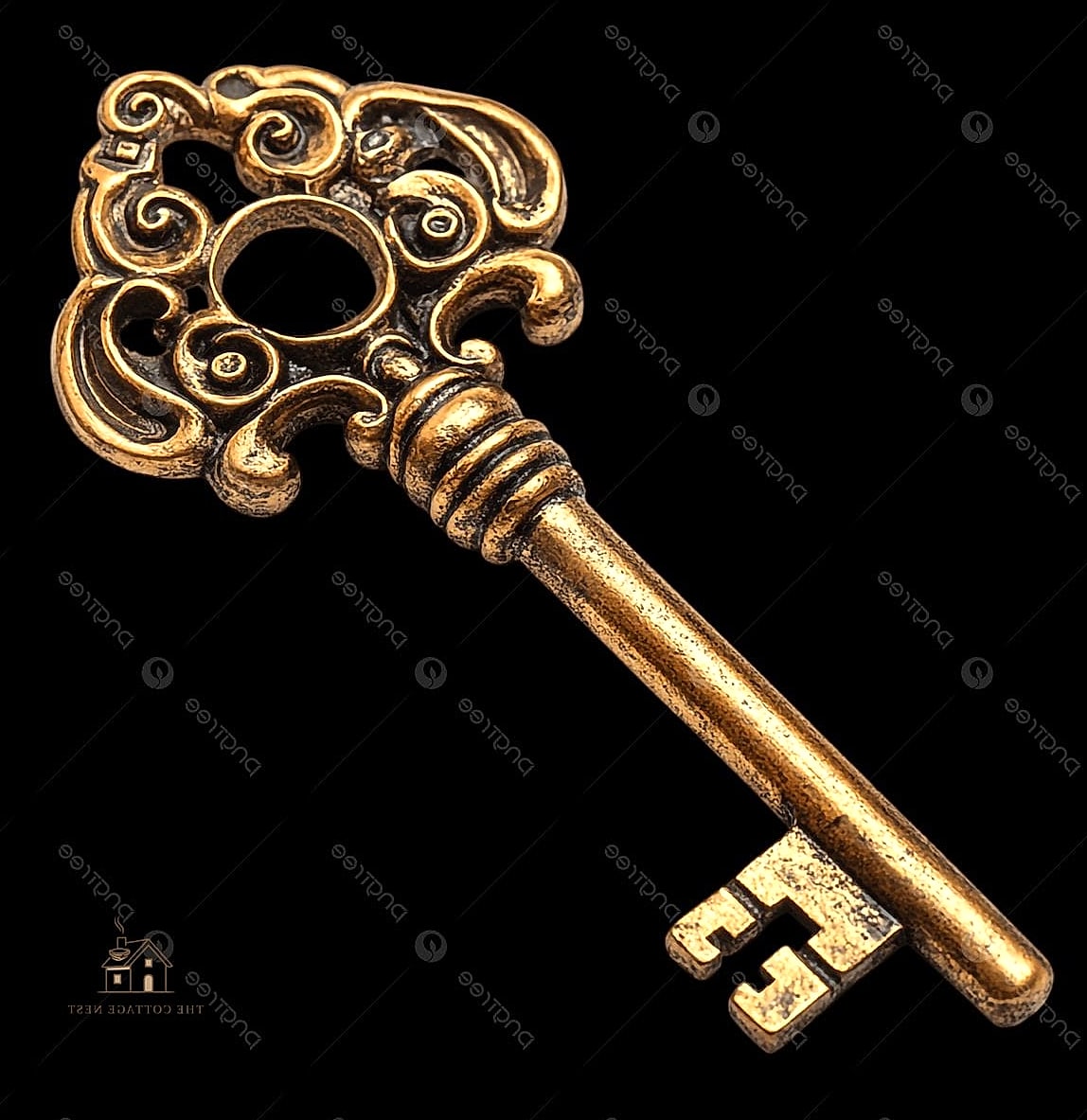 Vintage Brass Hook Rail