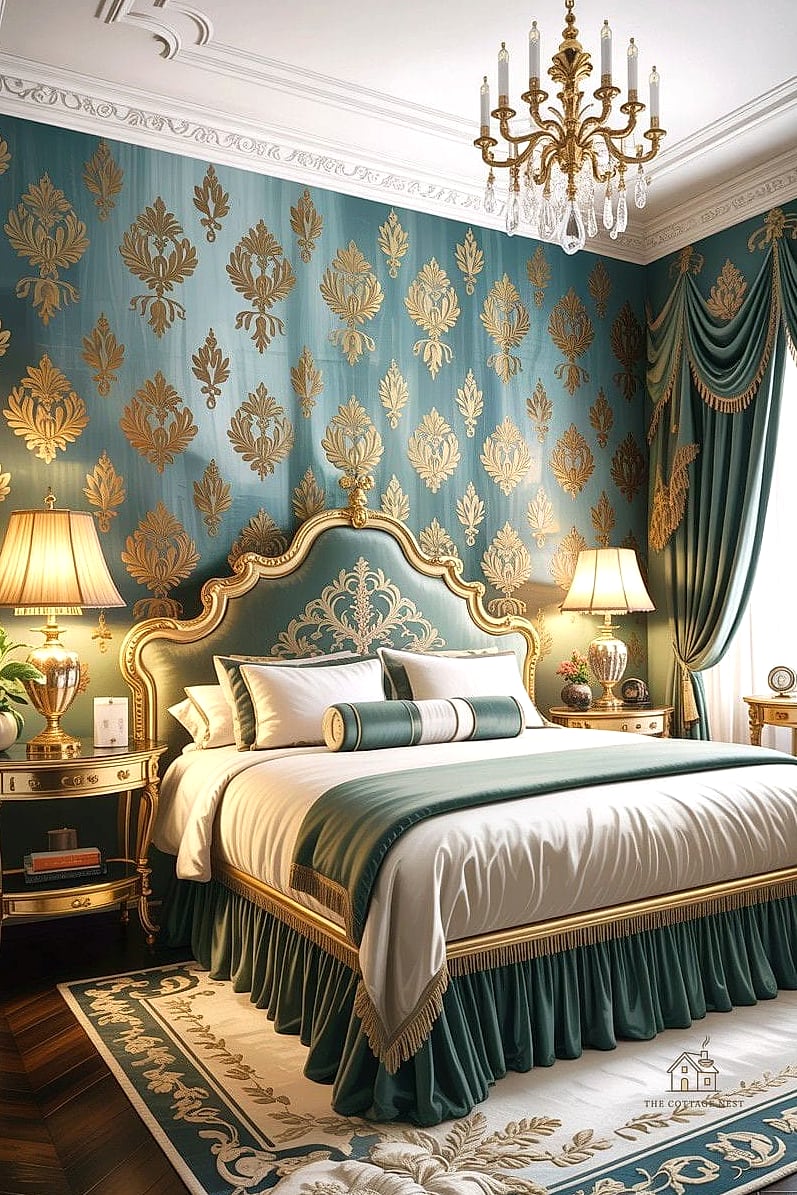 25 Stunning Bedroom Wallpaper Ideas You'll Absolutely Love 6 Vintage Damask Wallpaper