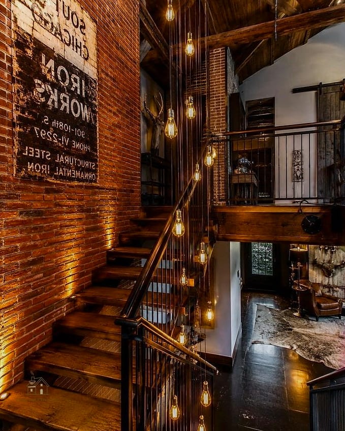 50 Clever Staircase Lighting Ideas for Every Style 22 Vintage Edison Bulb Pendants