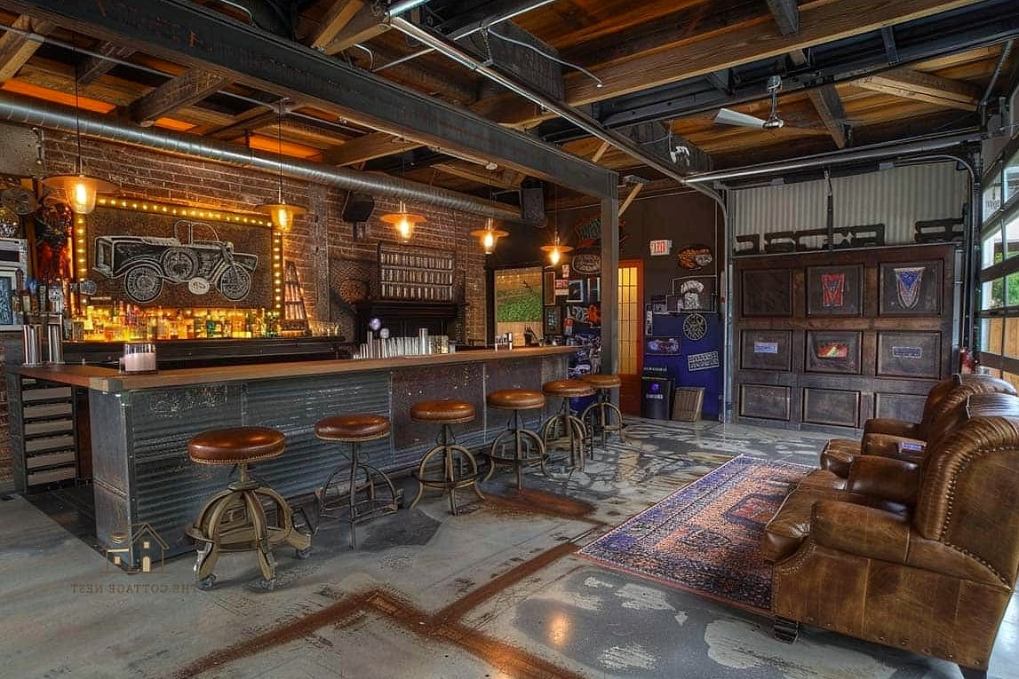 40 Clever Garage Conversion Ideas for Every Style 33 Vintage Garage Bar and Arcade
