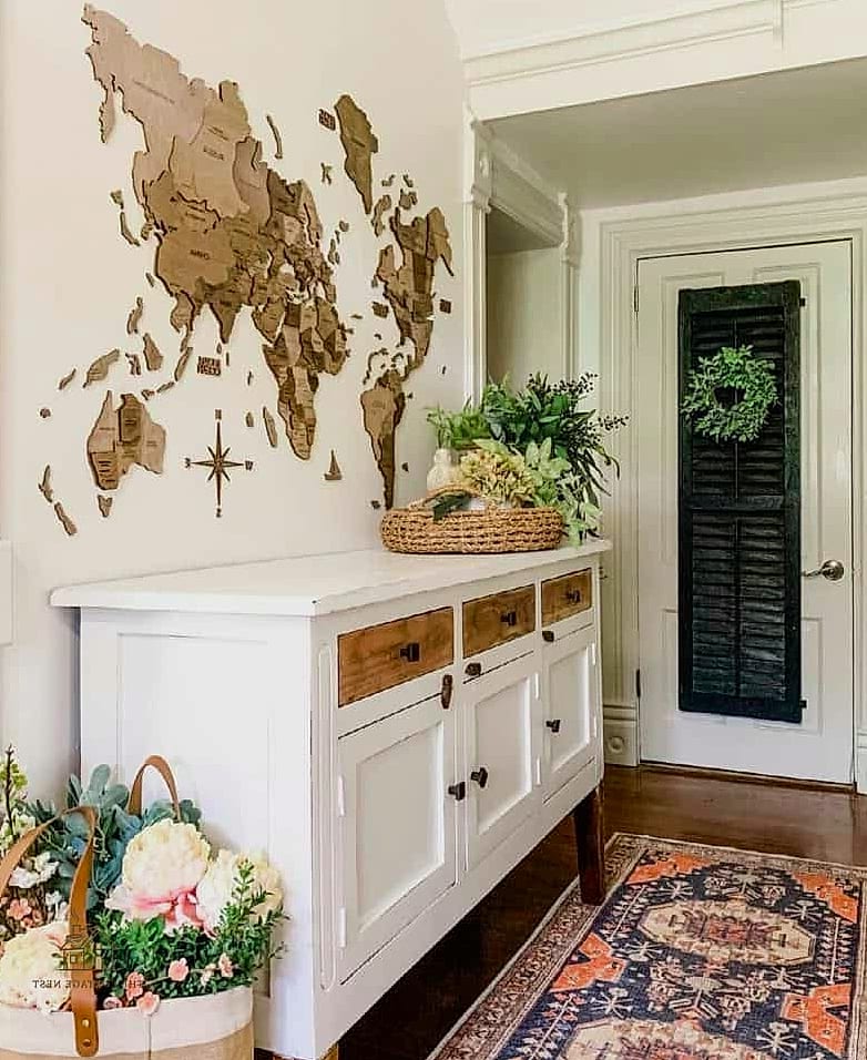 35 Stunning Entryway Accent Wall Ideas You'll Absolutely Love 36 Vintage Map or Art Mural