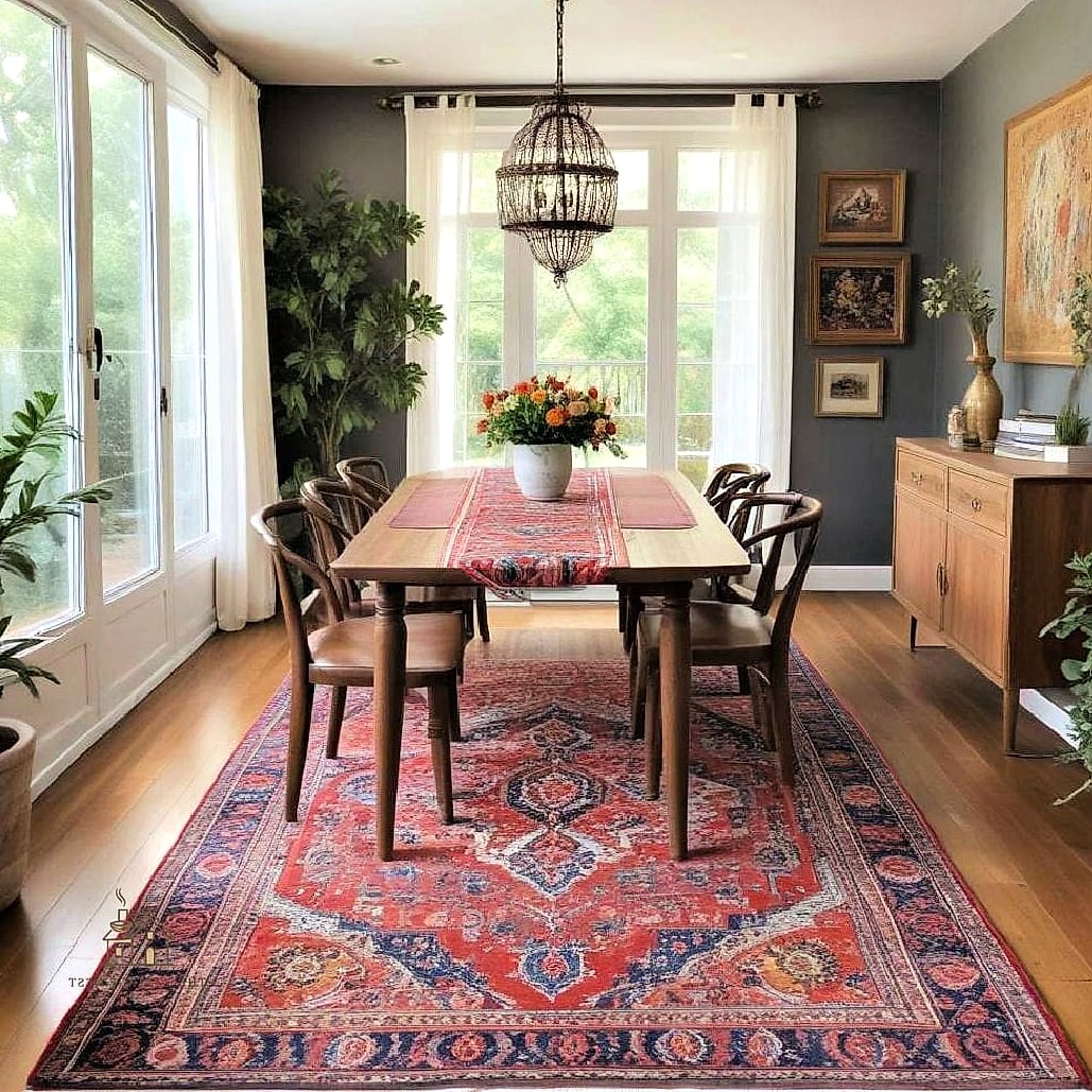 40 Cozy Boho Dining Room Decor Ideas Worth Pinning 10 Vintage Persian Rug Underfoot