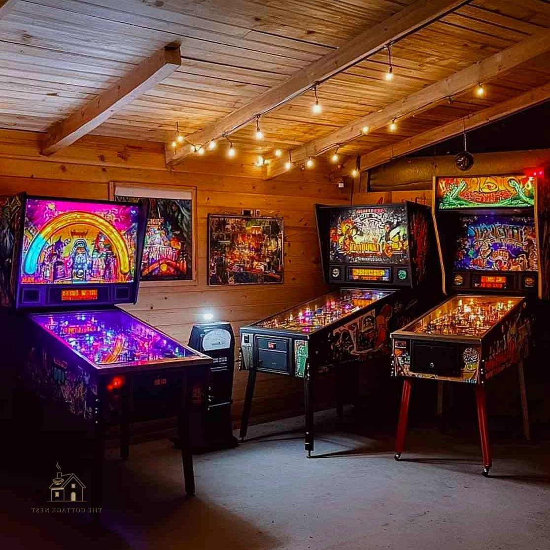 50 Clever Garage Man Cave Ideas for Every Style 43 Vintage Pinball Machine Feature