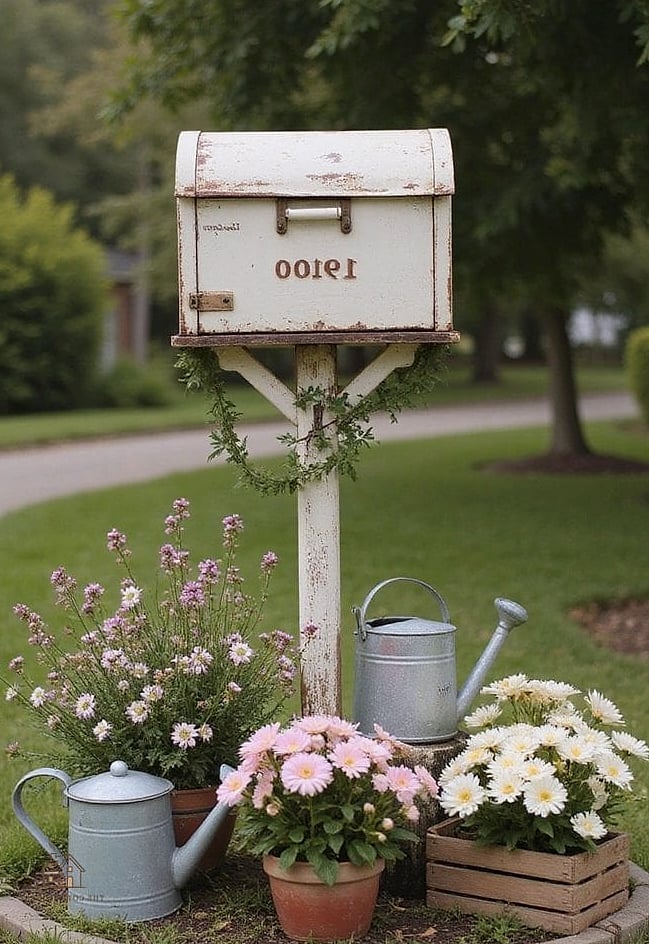 Vintage Watering Can Planter Accent