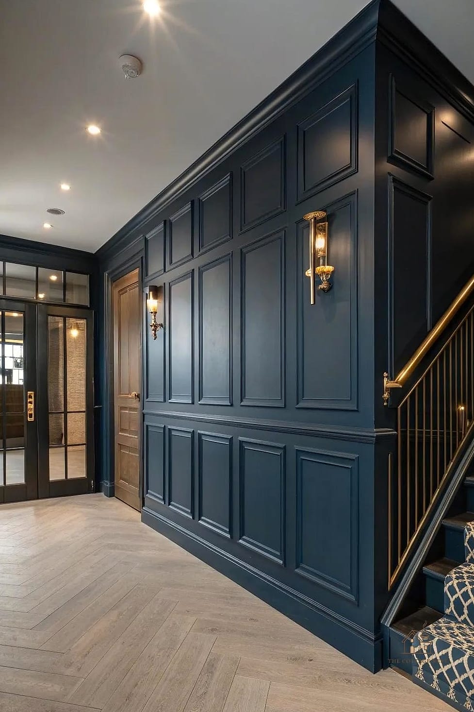 35 Stunning Entryway Accent Wall Ideas You'll Absolutely Love 13 Wainscoting with Color Blocking