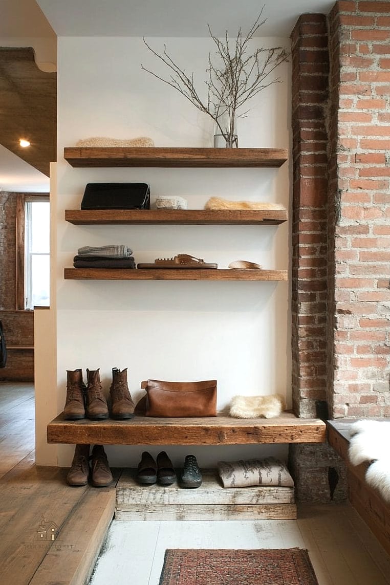 Wall-Mounted Coat Rack With Shelf