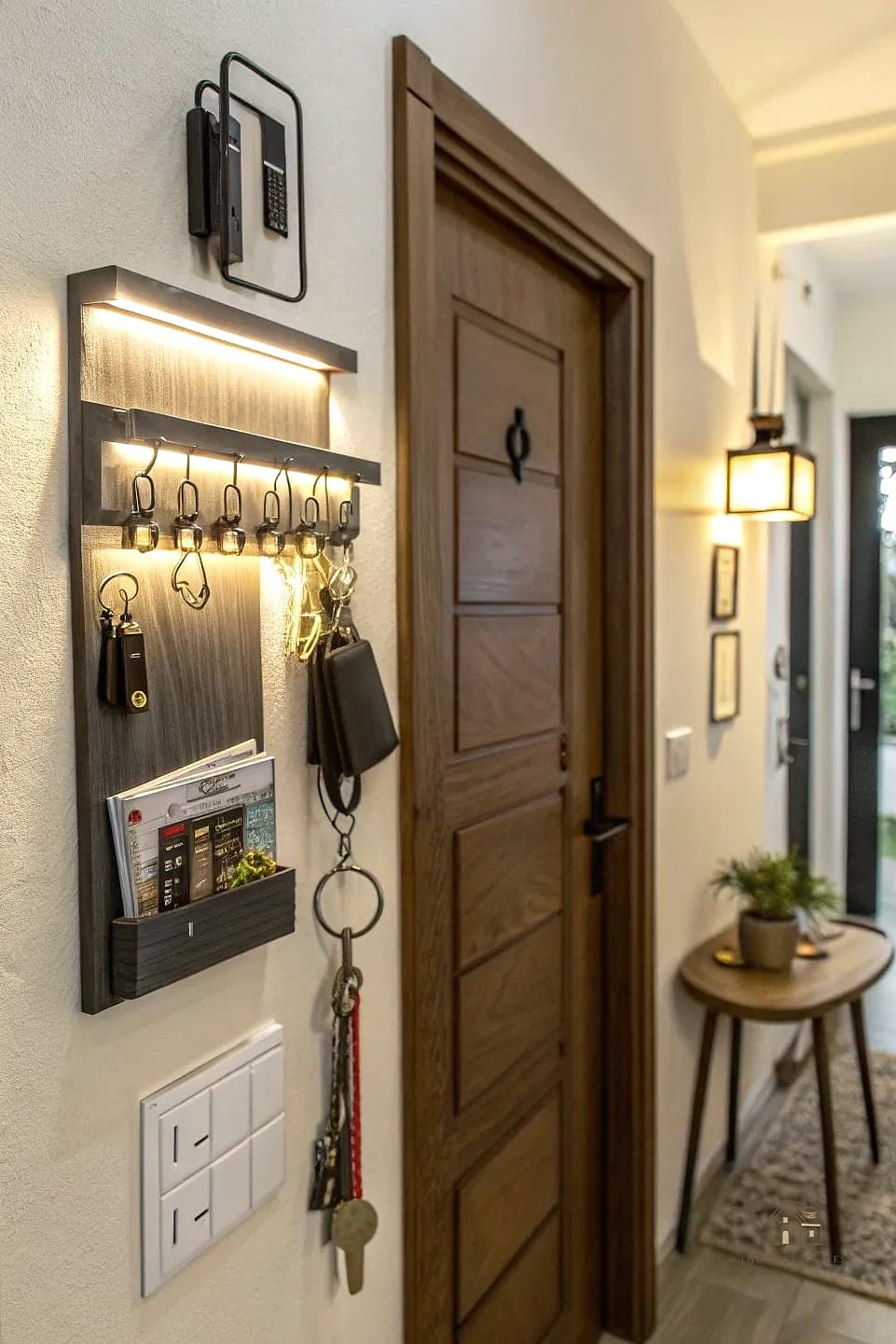 Wall-Mounted Tray with Hooks Below