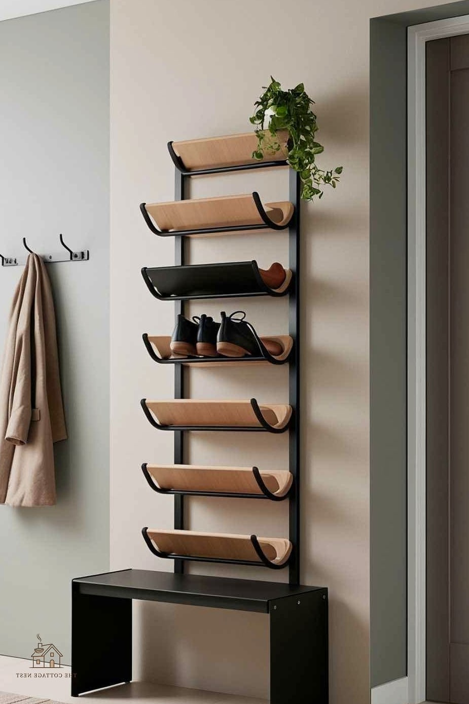 40 Amazing Small Entryway Shoe Storage Ideas on a Budget 6 Wall-Mounted Shoe Shelves