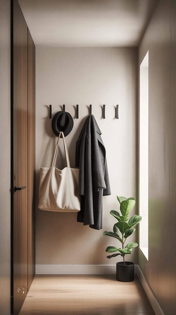 35 Creative Narrow Entryway Ideas That Will Inspire You 22 Wall-Mounted Fold-Down Table
