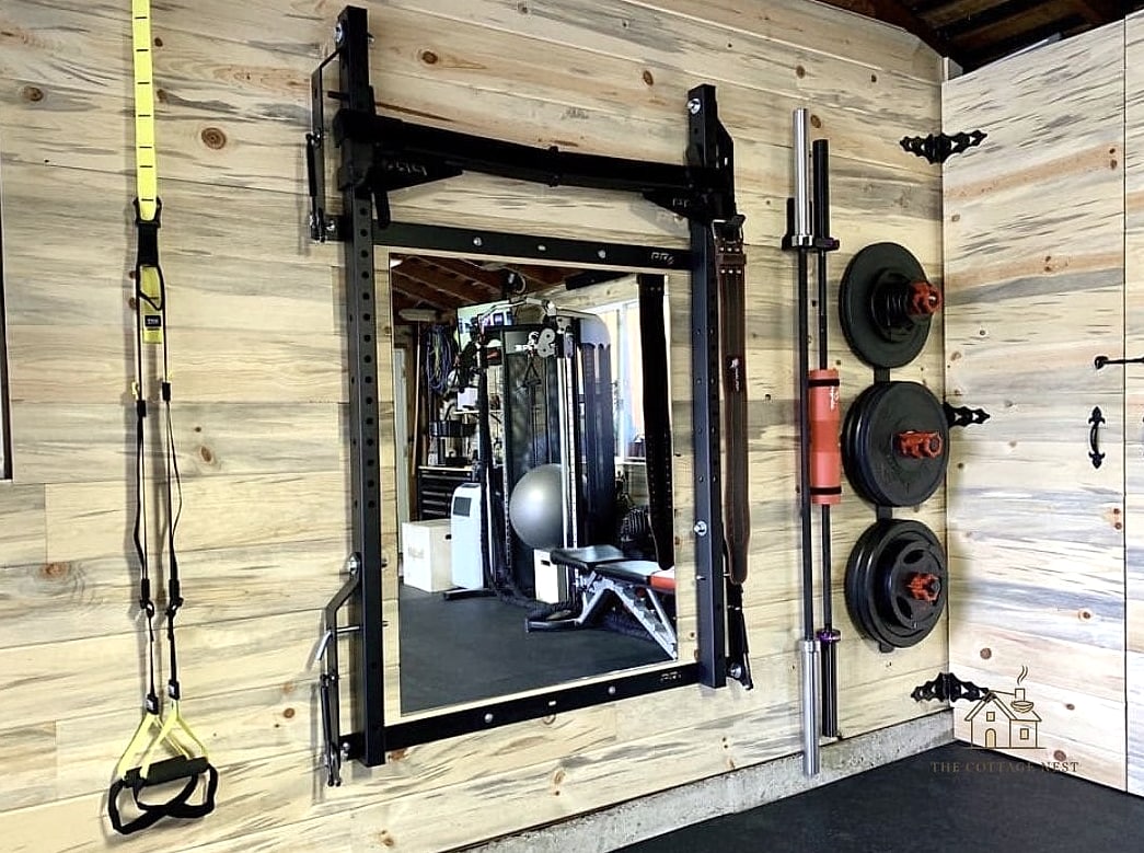 50 Beautiful Garage Gym Ideas to Transform Your Space 49 Wall-Mounted Resistance Band Rack