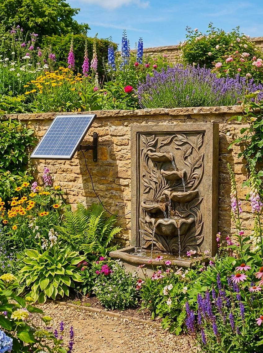 Wall-Mounted Solar Fountain