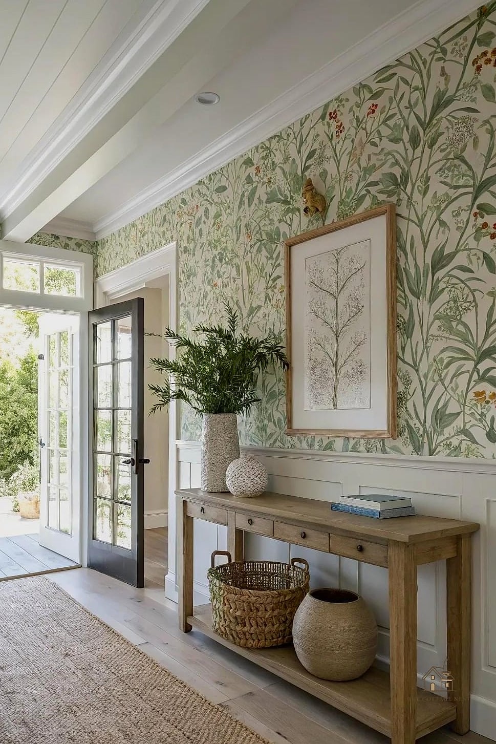 45 Stunning Small Entryway Ideas You'll Absolutely Love 28 Wallpaper on the Ceiling