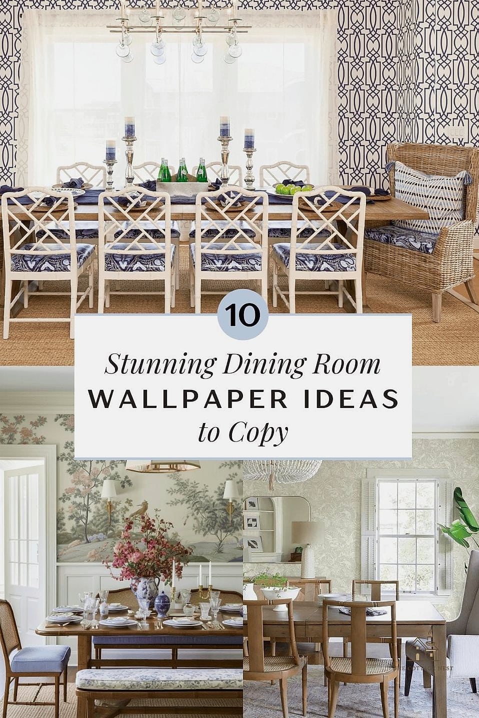 50 Beautiful Dining Room Wallpaper Ideas to Transform Your Space 34 Wallpaper with Custom Monogram or Pattern
