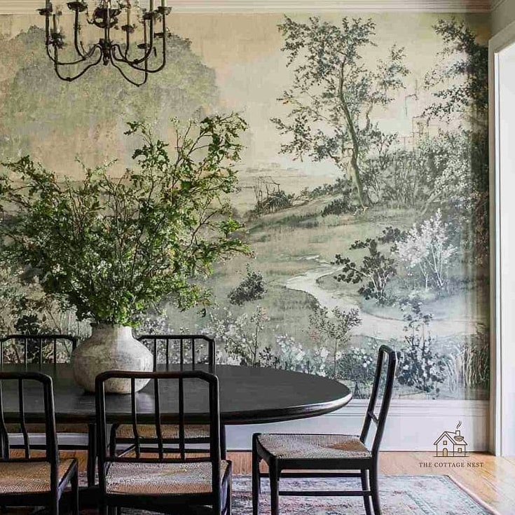50 Beautiful Dining Room Wallpaper Ideas to Transform Your Space 42 Wallpaper with Large-Scale Print
