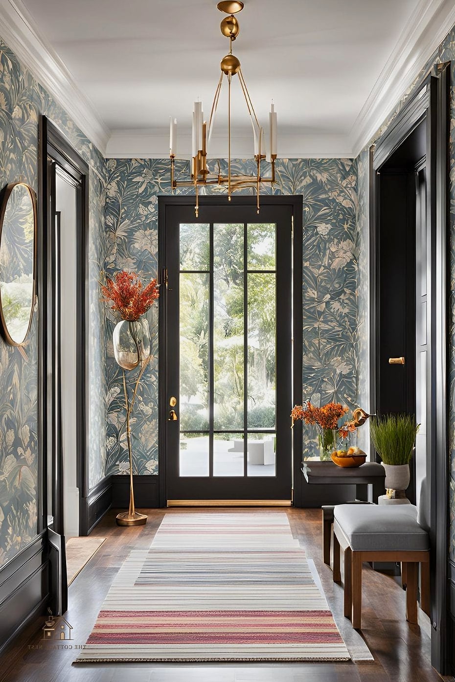 35 Stunning Entryway Accent Wall Ideas You'll Absolutely Love 34 Wallpaper Panels in Frames