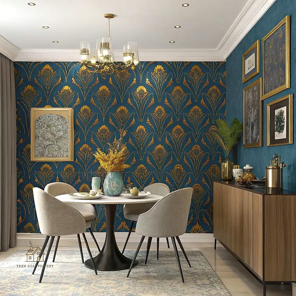 15 Stunning Dining Room Wall Decor Ideas You'll Absolutely Love 4 Wallpaper on a Single Accent Wall